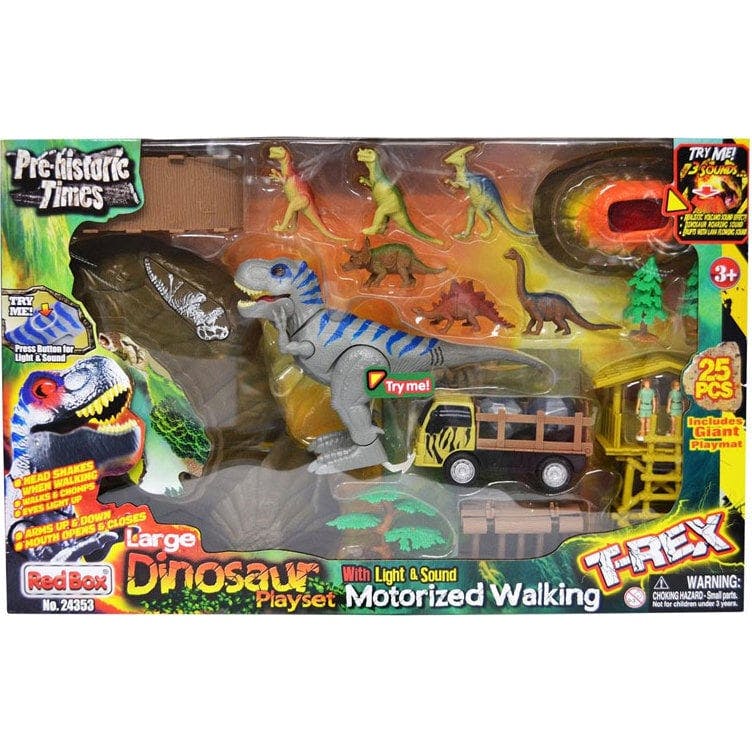 Pre-Historic Times: Large Park w/ Walking T-REX - Light & Sounds Playset