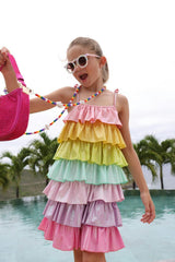 Rainbow Tiered Shimmer Dress