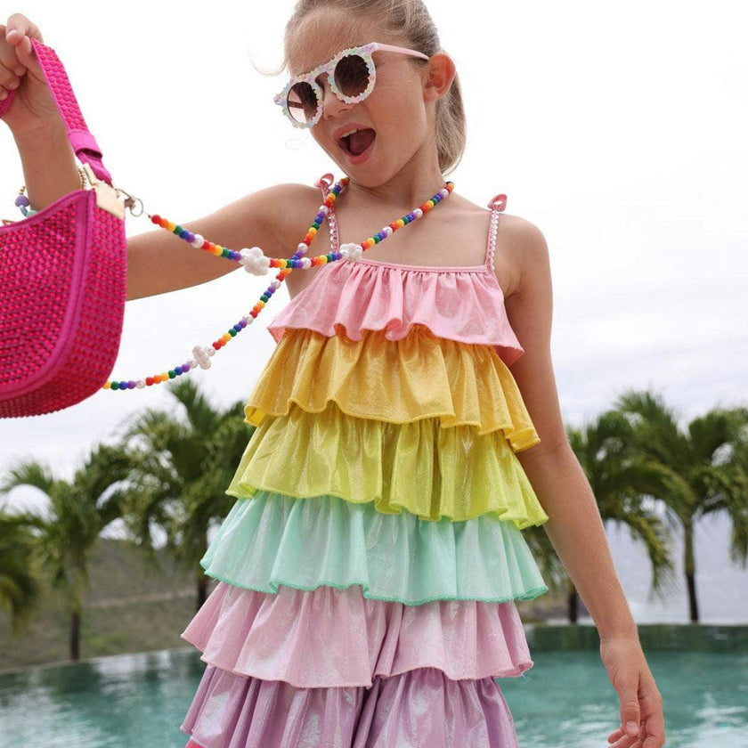 Rainbow Tiered Shimmer Dress