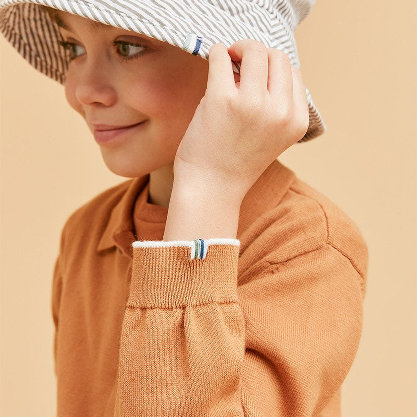 Rust Cotton Polo Jumper