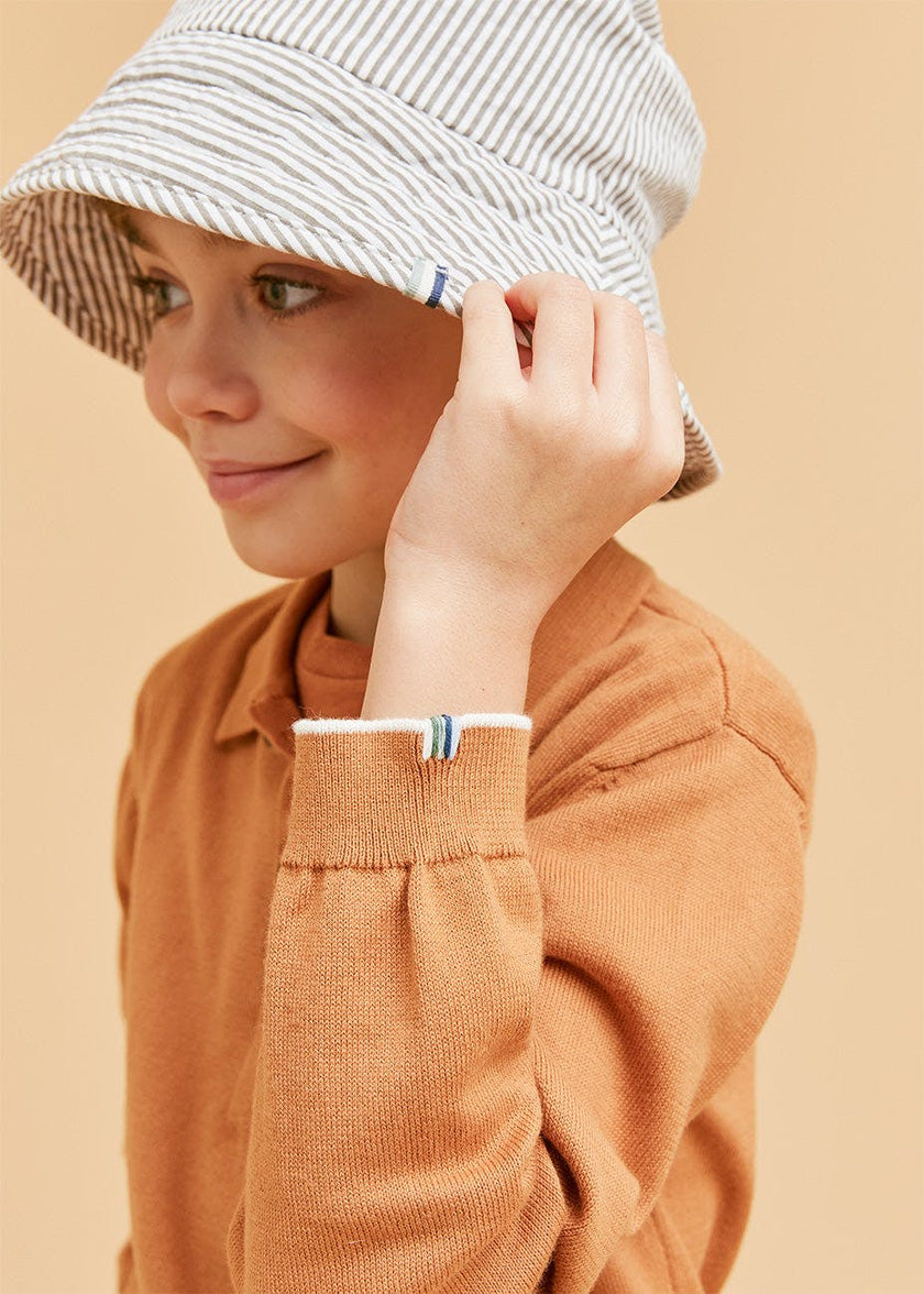 Rust Cotton Polo Jumper