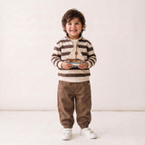 Organic Twill Joggers Pants - Brown