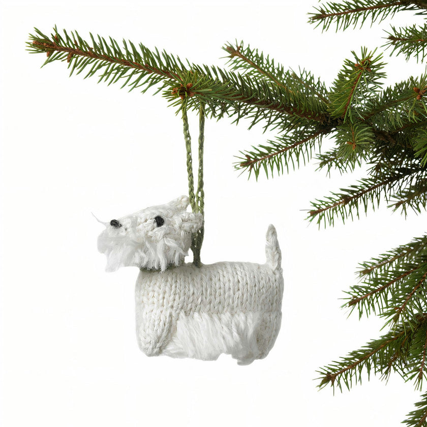 West Highland Terrier (Westie) Dog Hand Knit Christmas Ornament