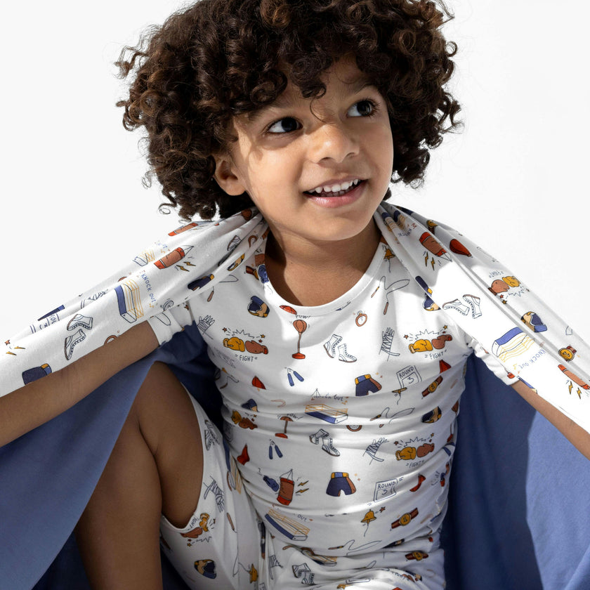 Boxing Bamboo Kids Pajama Short Set