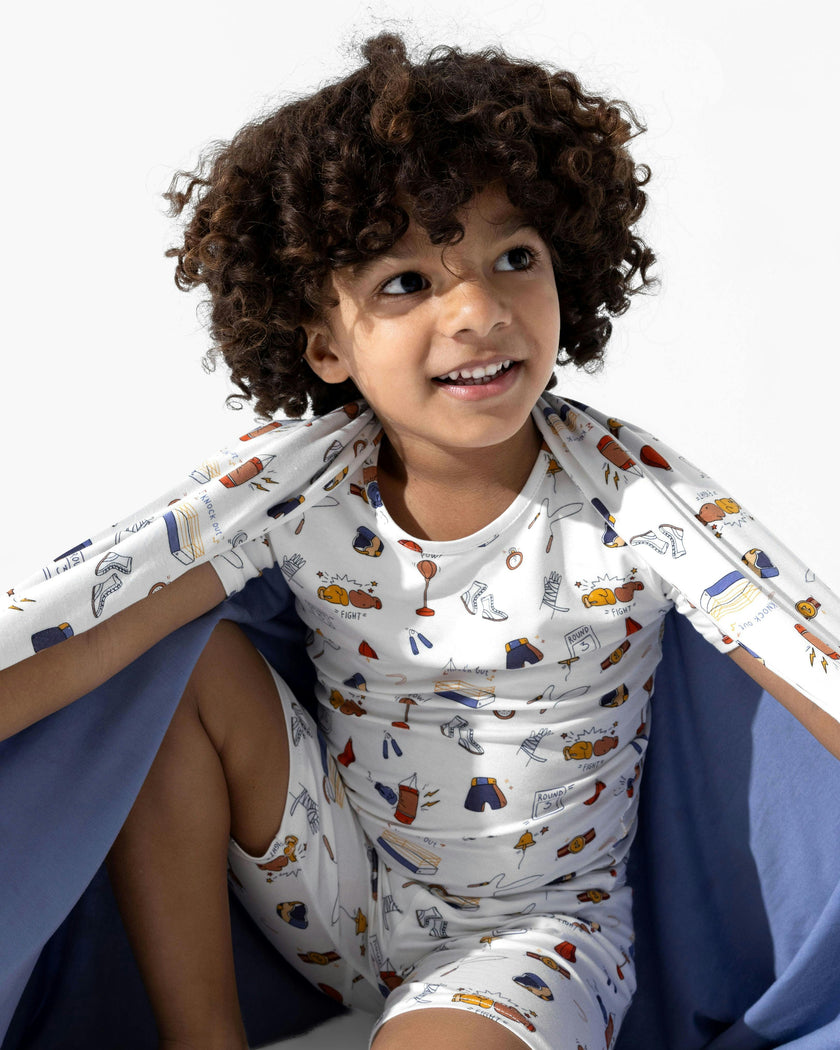 Boxing Bamboo Kids Pajama Short Set