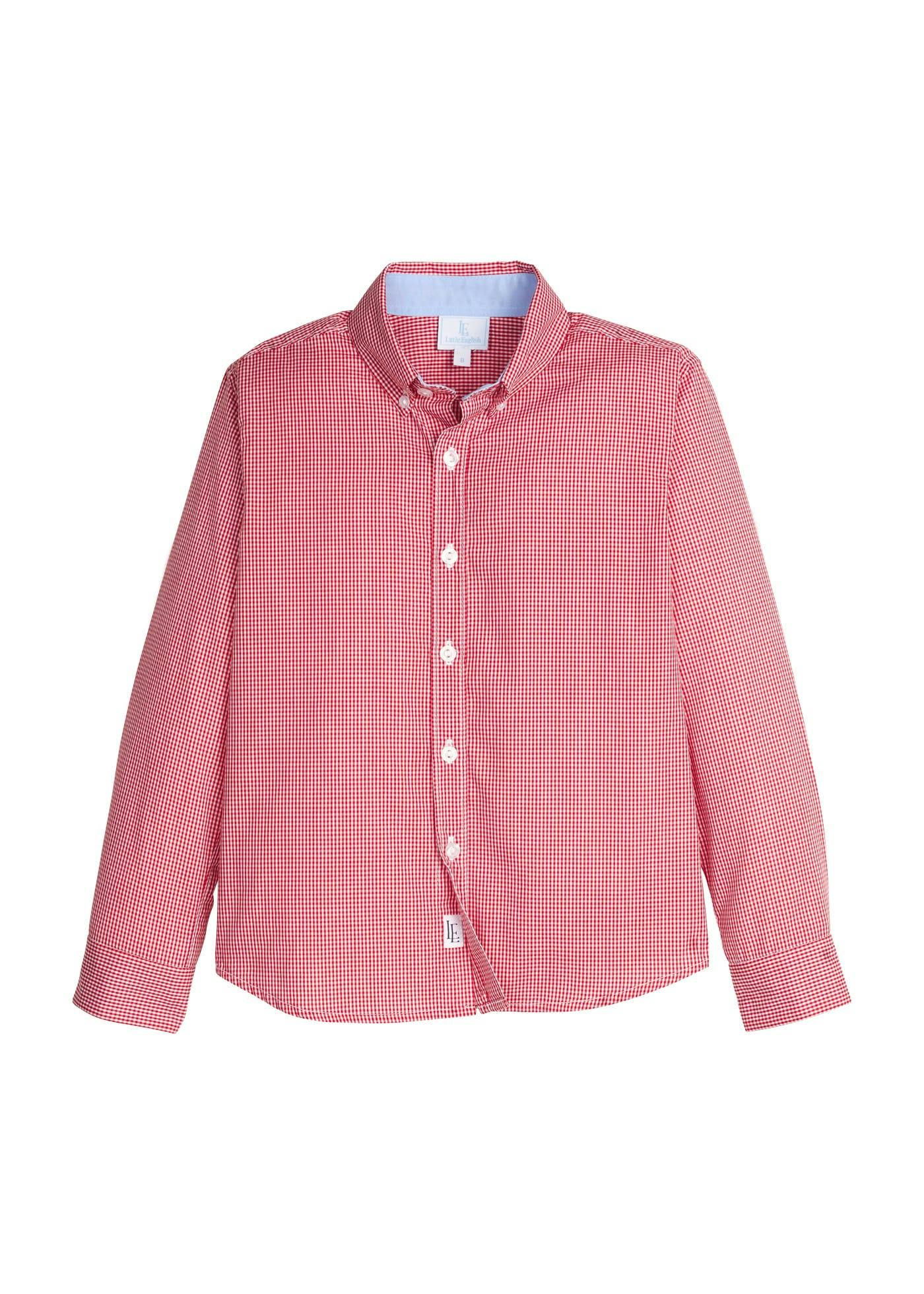 Button Down Shirt - Red Mini Gingham