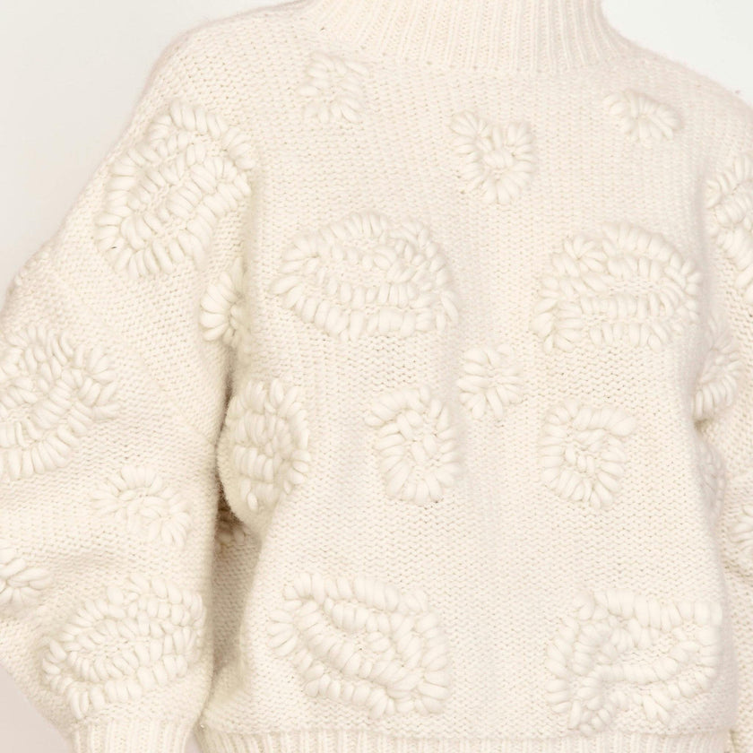 Cusco Waterlily Pullover in Ivory