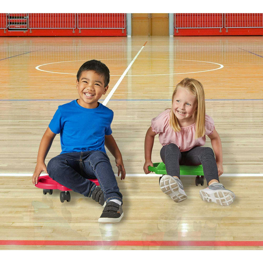 Red Indoor Scooter Board with Safety Handles for Kids Ages 6-12