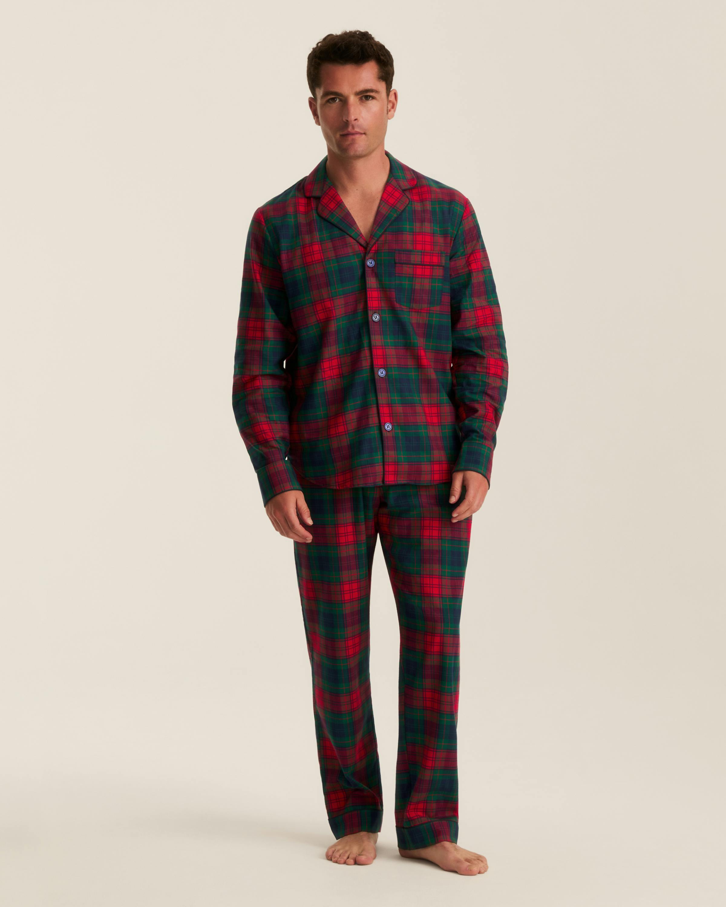 Men's Brushed Twill Pajama Set in St. James Tartan