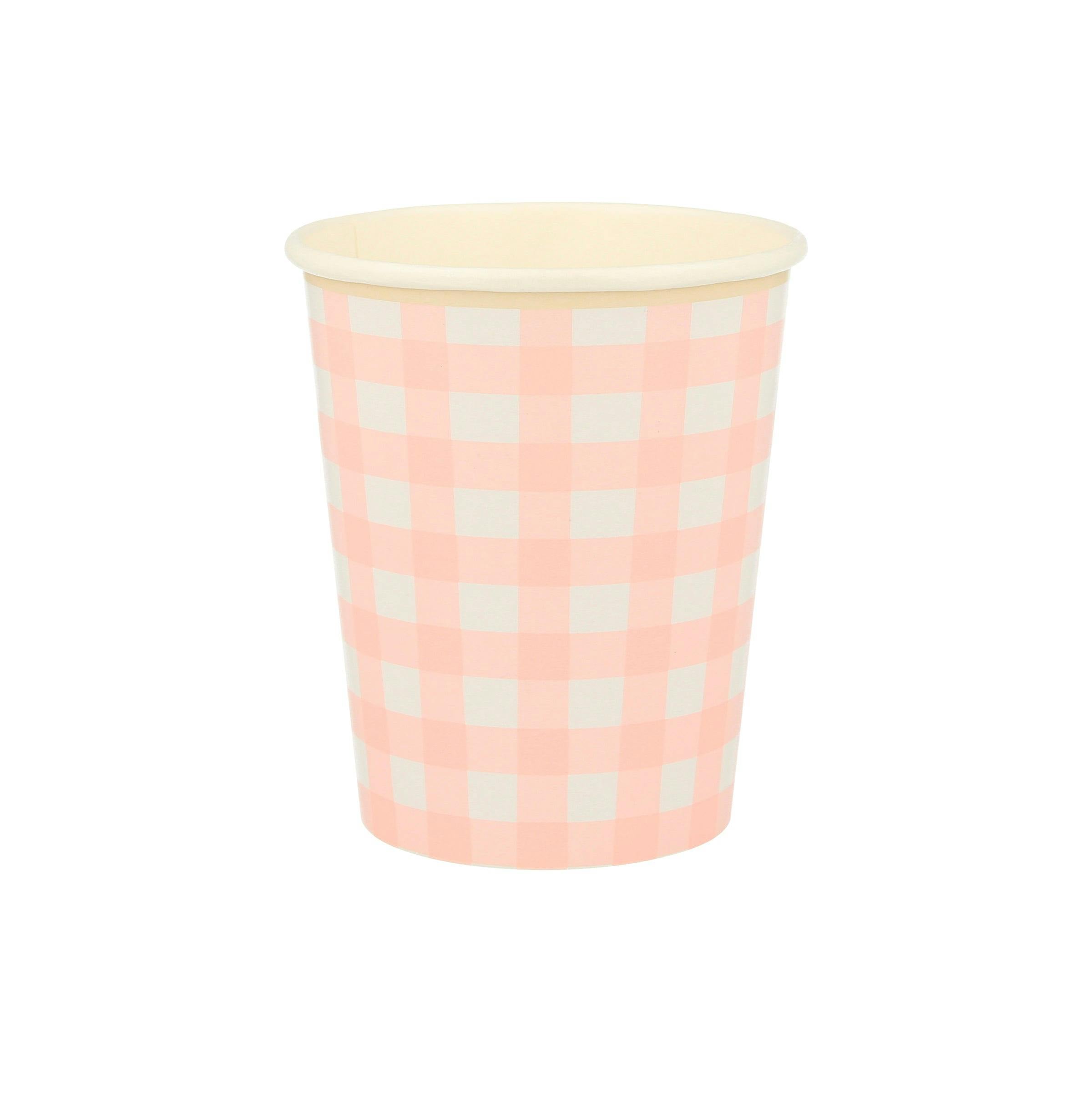 Set of 12 Gingham Cups