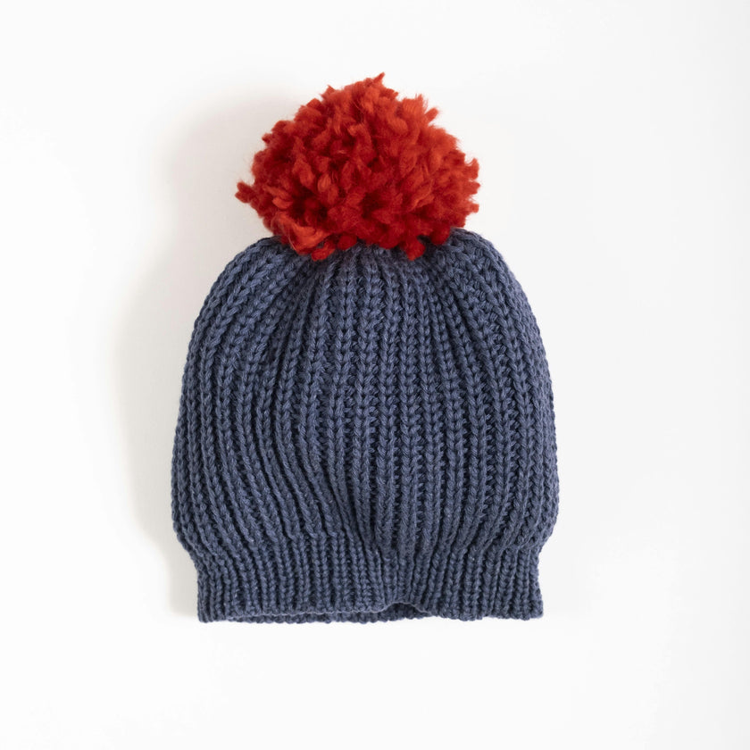 Knitted Beanie in Midnight Blue