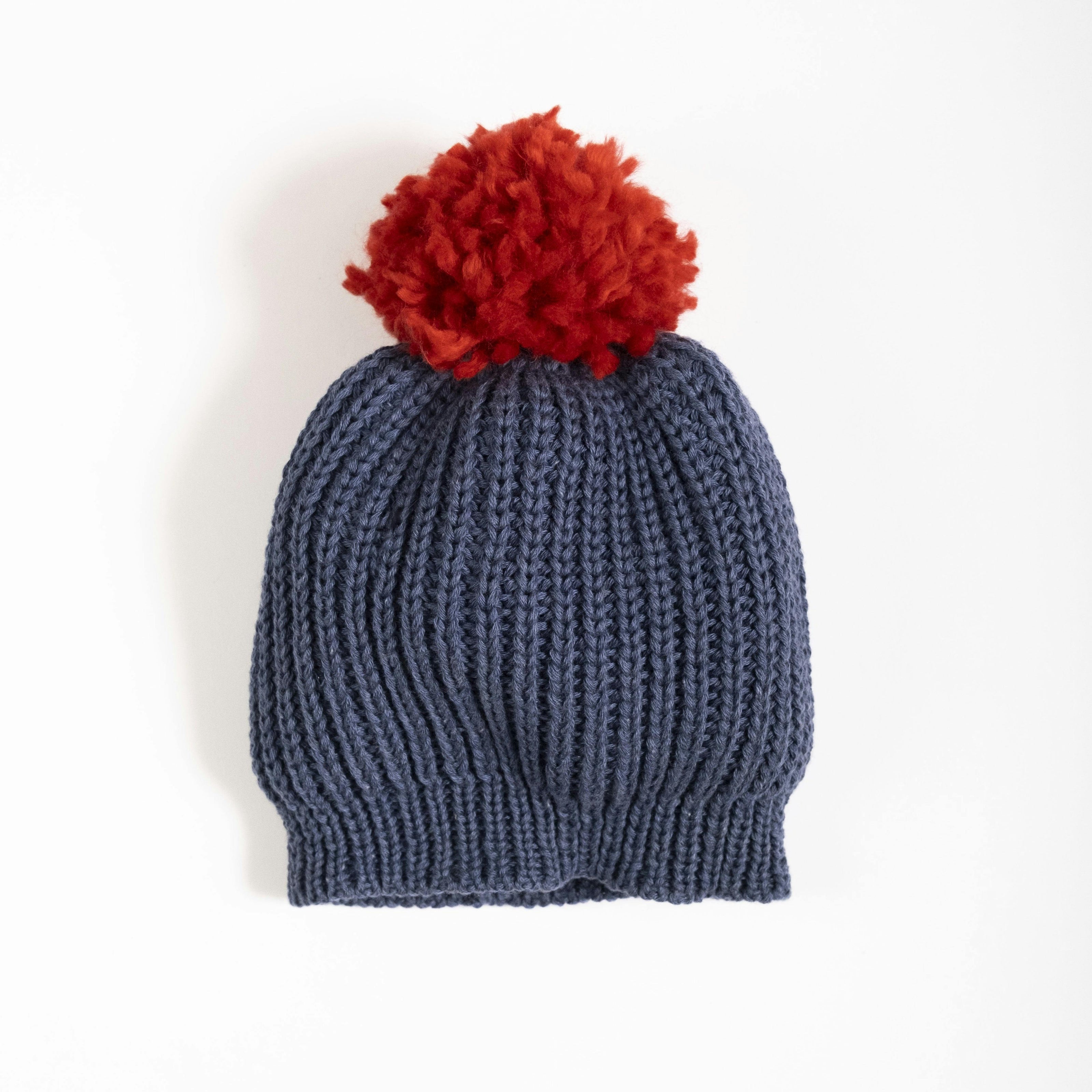 Knitted Beanie in Midnight Blue