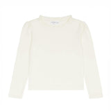 girls cream ruffle pointelle long sleeve shirt