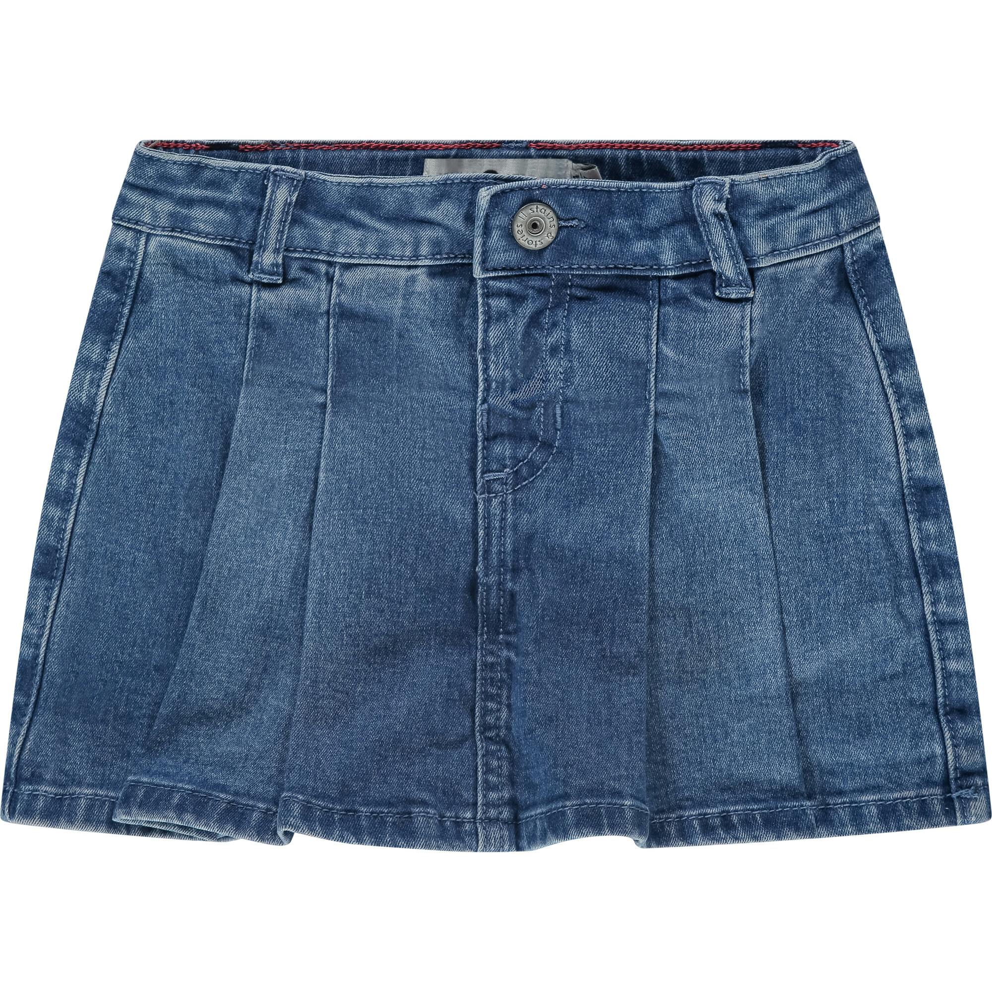 Pleated Denim Skort