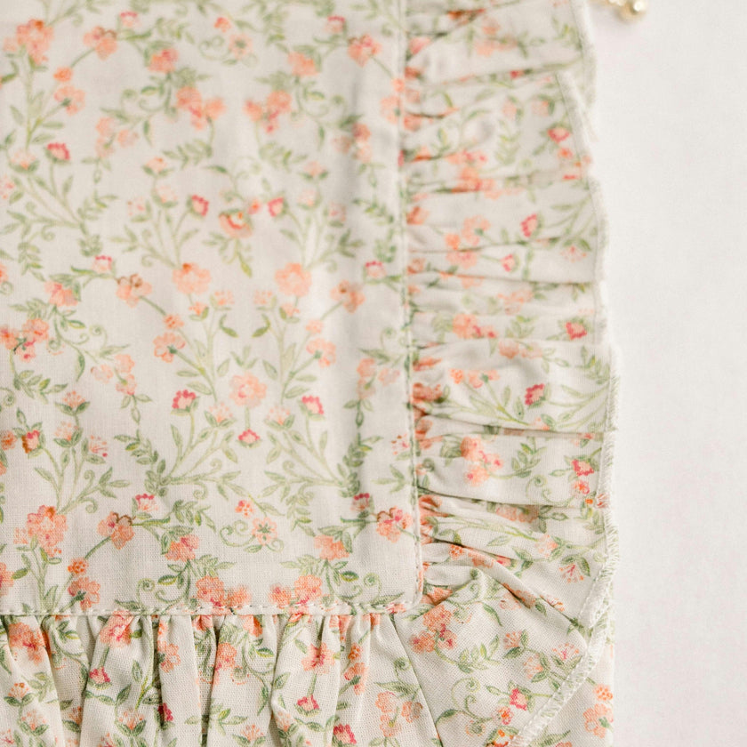 Apricot Meadow Timeless Floral Ruffle Zipper Pouch Lilac Vine Scroll