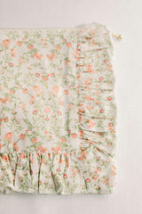 Apricot Meadow Timeless Floral Ruffle Zipper Pouch Lilac Vine Scroll
