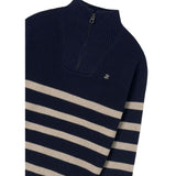 Striped Zip-Neck Sweater For Boys