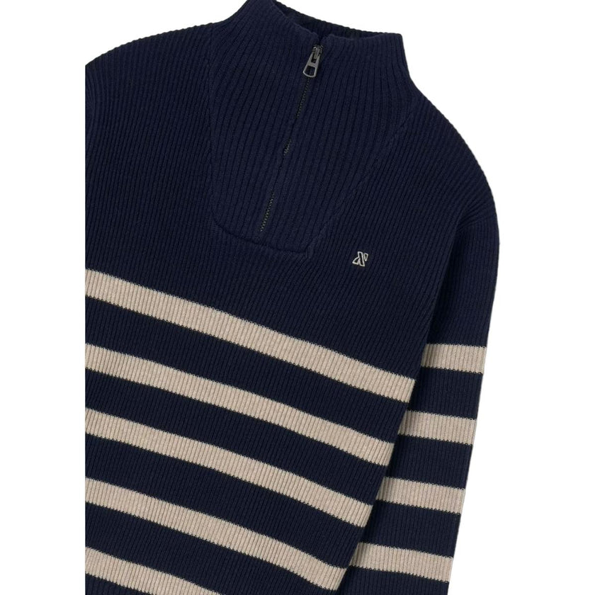 Striped Zip-Neck Sweater For Boys