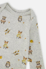 Organic Cotton Onesie Beige Animal Print