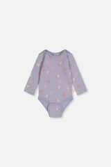 Three Pack Organic Cotton Onesie Purple Hedgehog Print