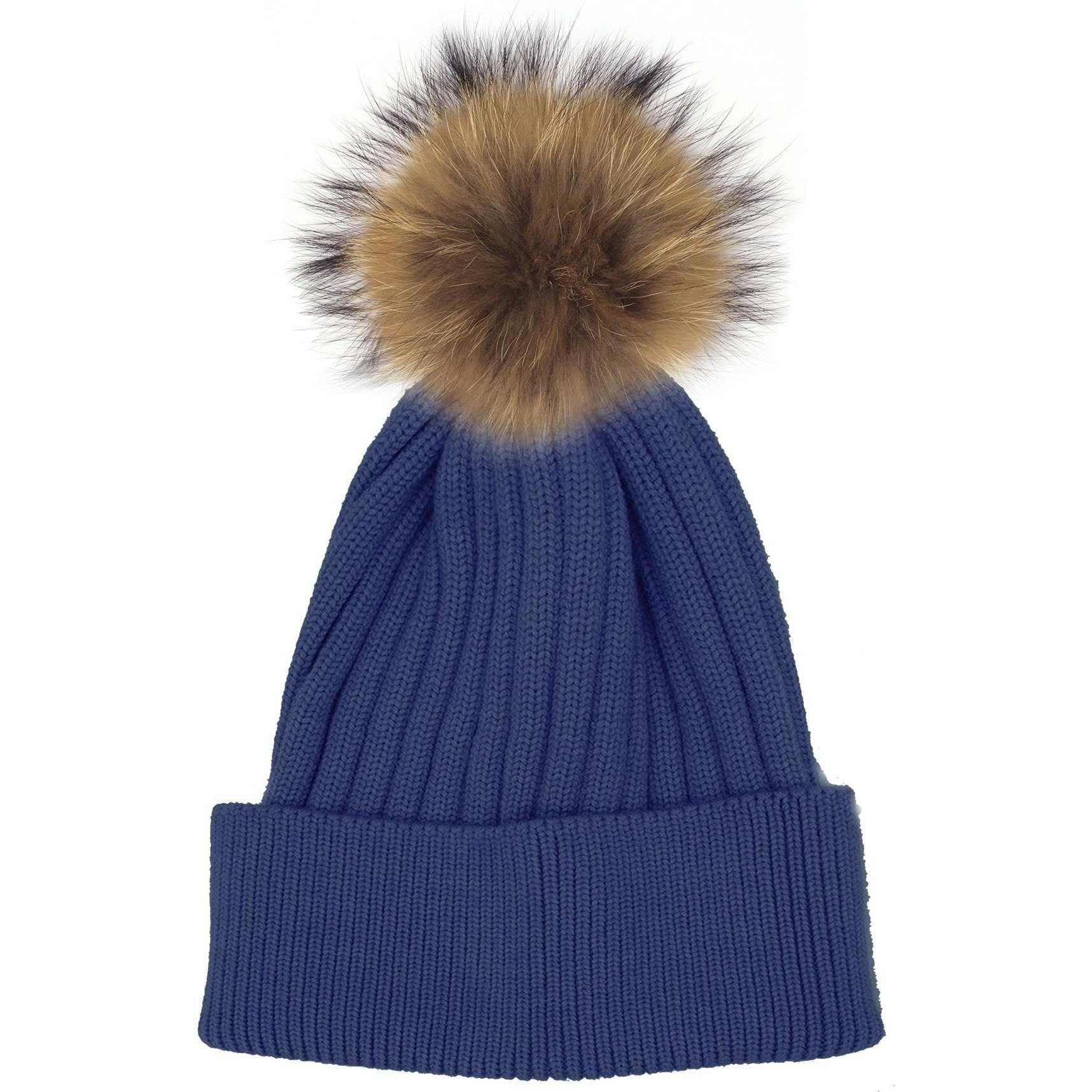 Ribbed Flat Wool Blend Hat (Snap On Pom Sold Separately)