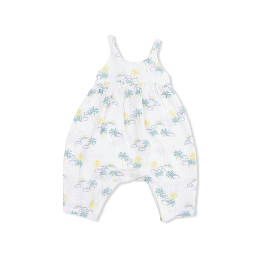 Palm Trees and Rainbows - Tie Back Romper