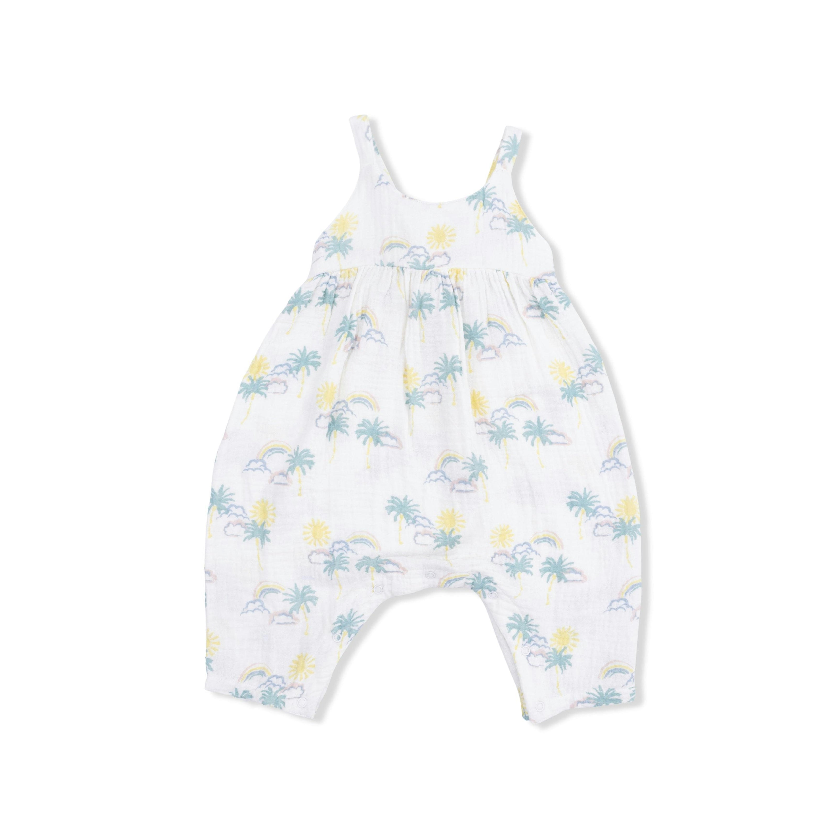 Palm Trees and Rainbows - Tie Back Romper