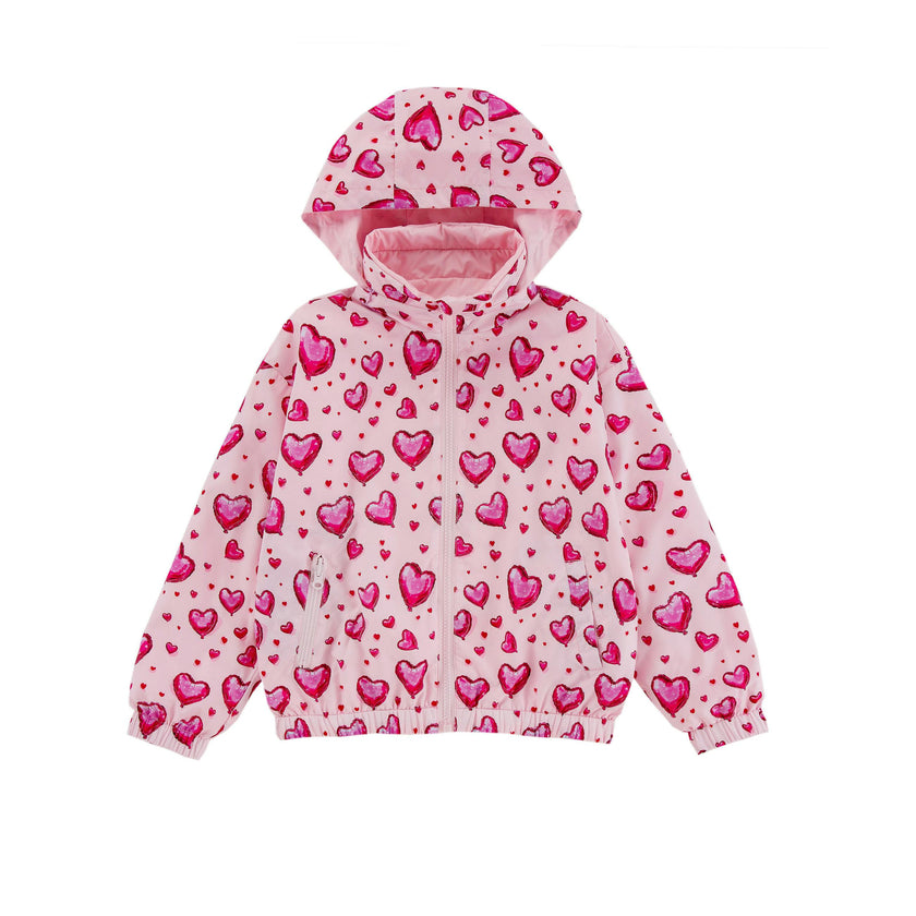 Max Reversible Rain Jacket Windbreaker, Hearts Galore