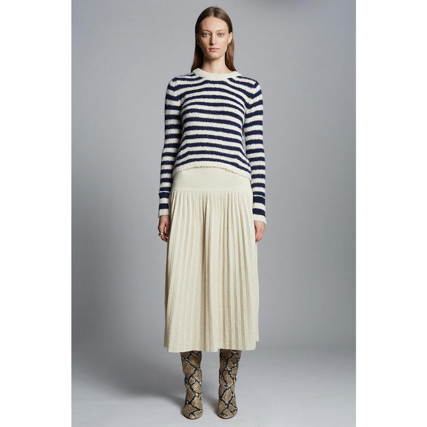 AVA STRIPE SWEATER | IVORY + NAVY