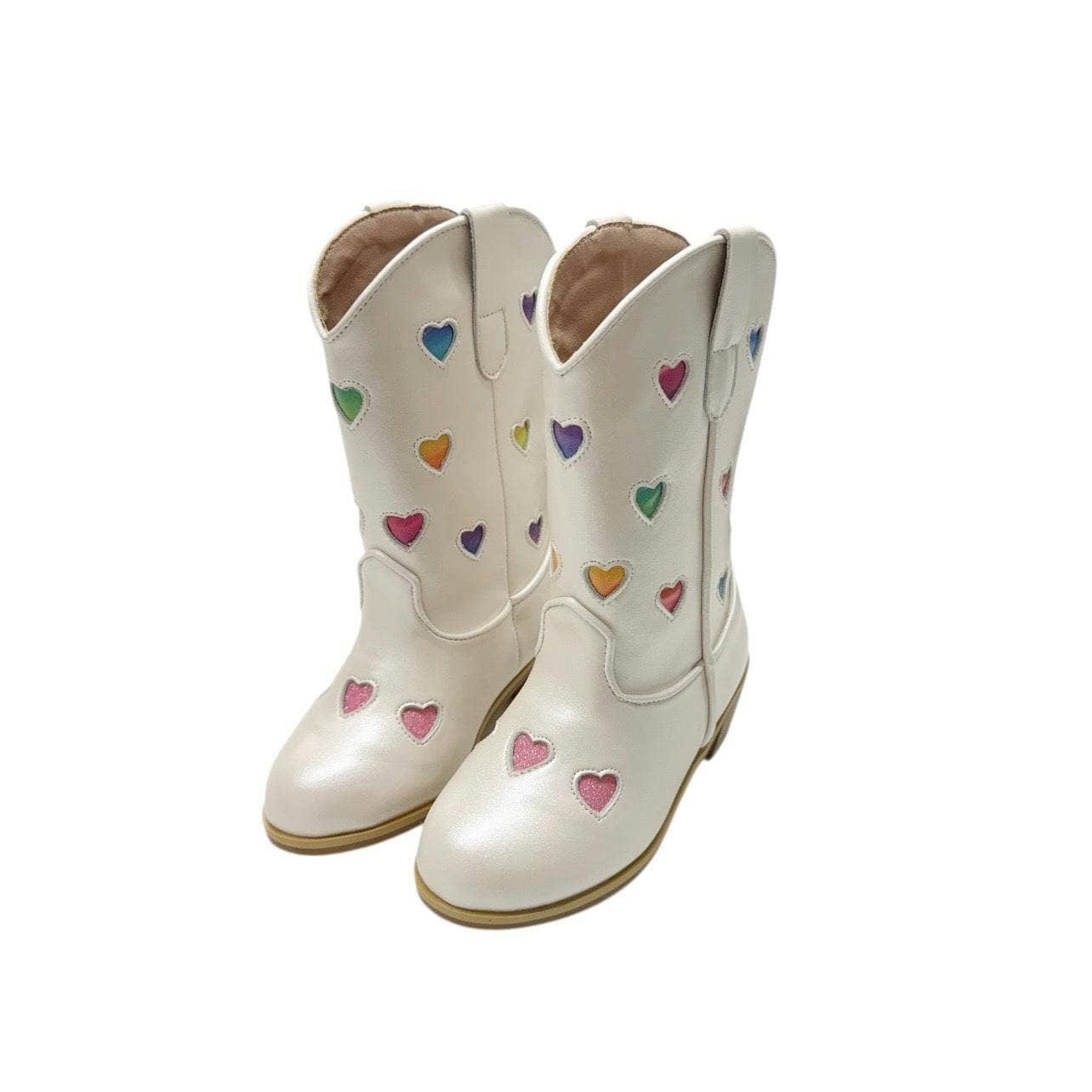 Pastel Ombre Hearts Cowgirl Boots