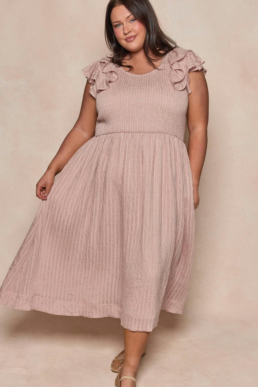 Hattie Dress in Pink Stripes