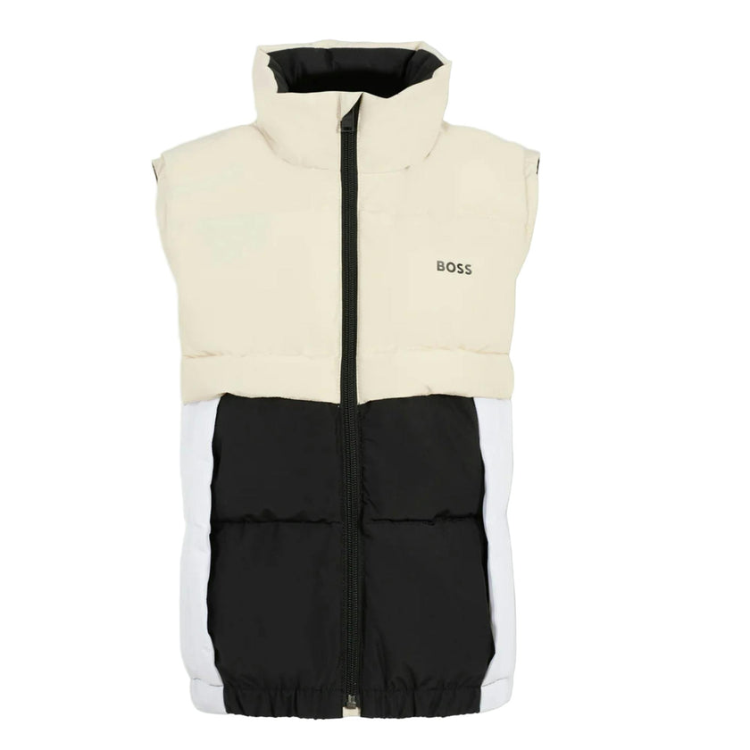 Beige Puffer Jacket Sleeveless