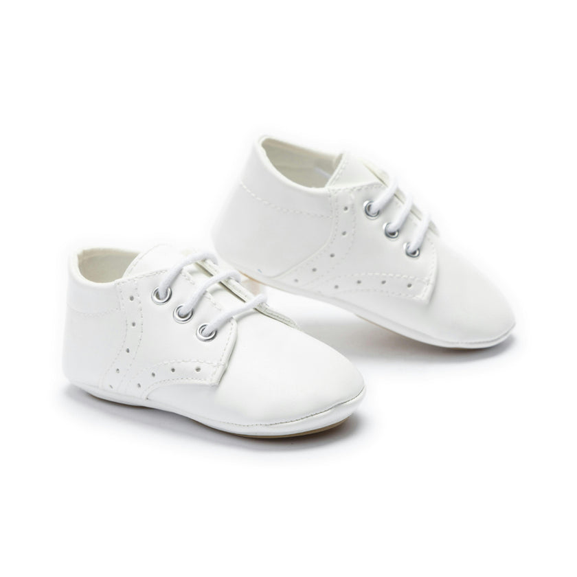 White Lace-Up Baby Shoes