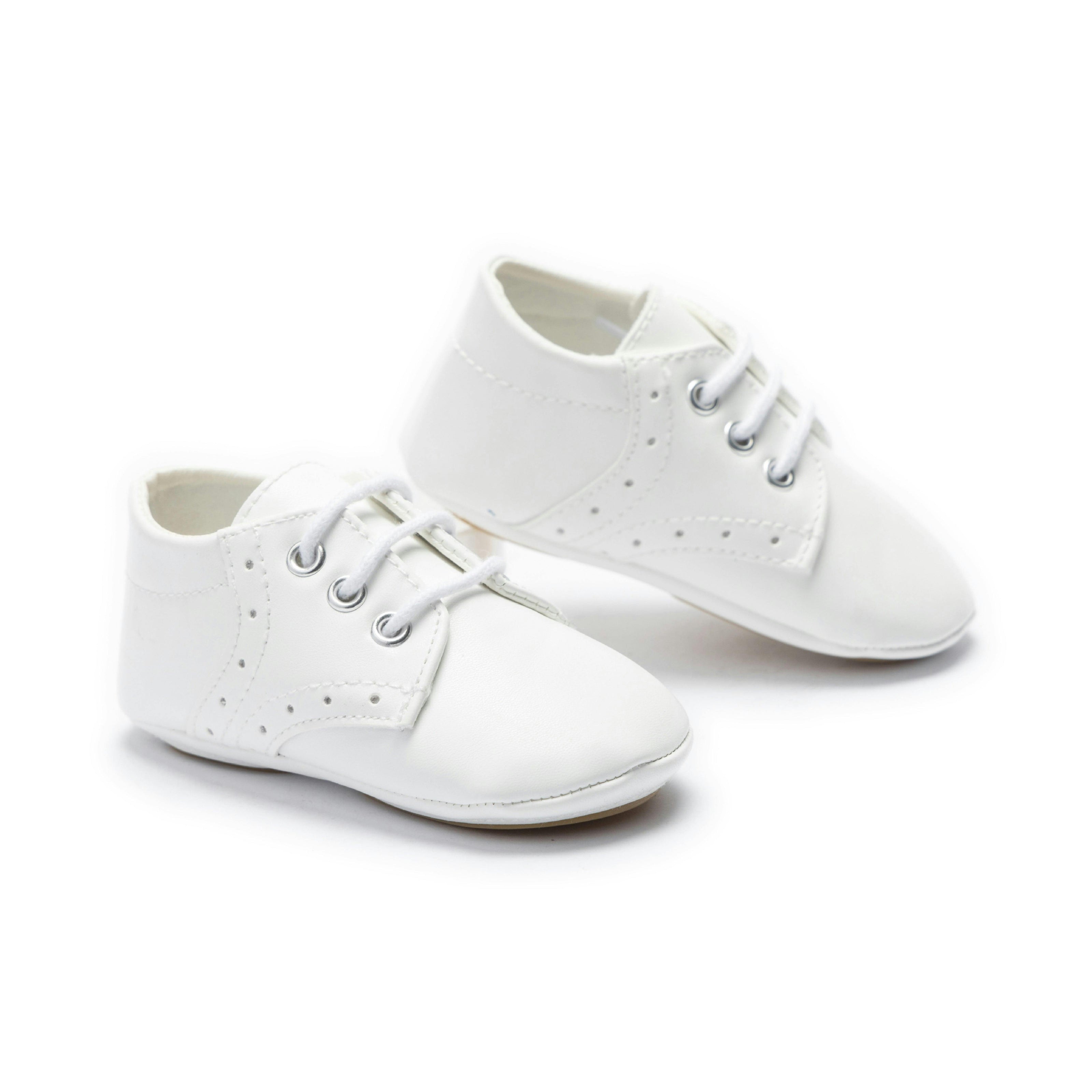 White Lace-Up Baby Shoes
