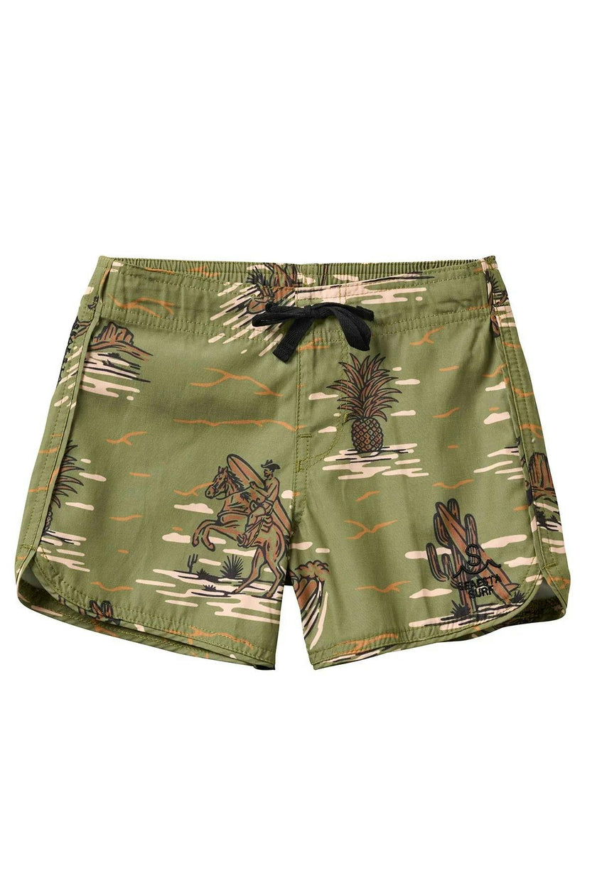 Seaesta Surf Boys Boardshorts – Scallop Retro Flare in Surfing Cowboy Cactus
