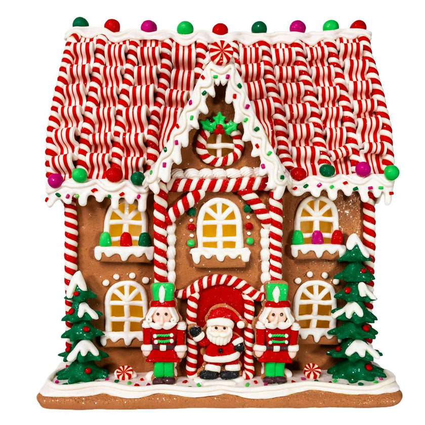 Kurt Adler 14-Inch Battery Operated Candy Stripe Gingerbread House