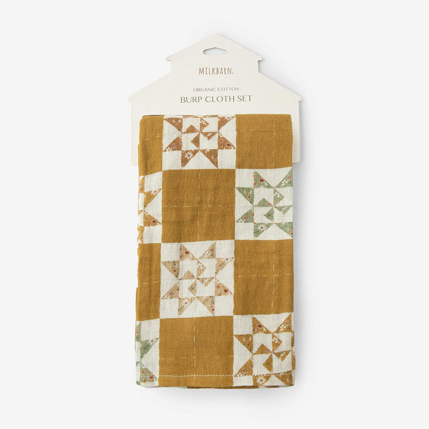 Quilt Organic Cotton Two-Piece Burp Cloth Set