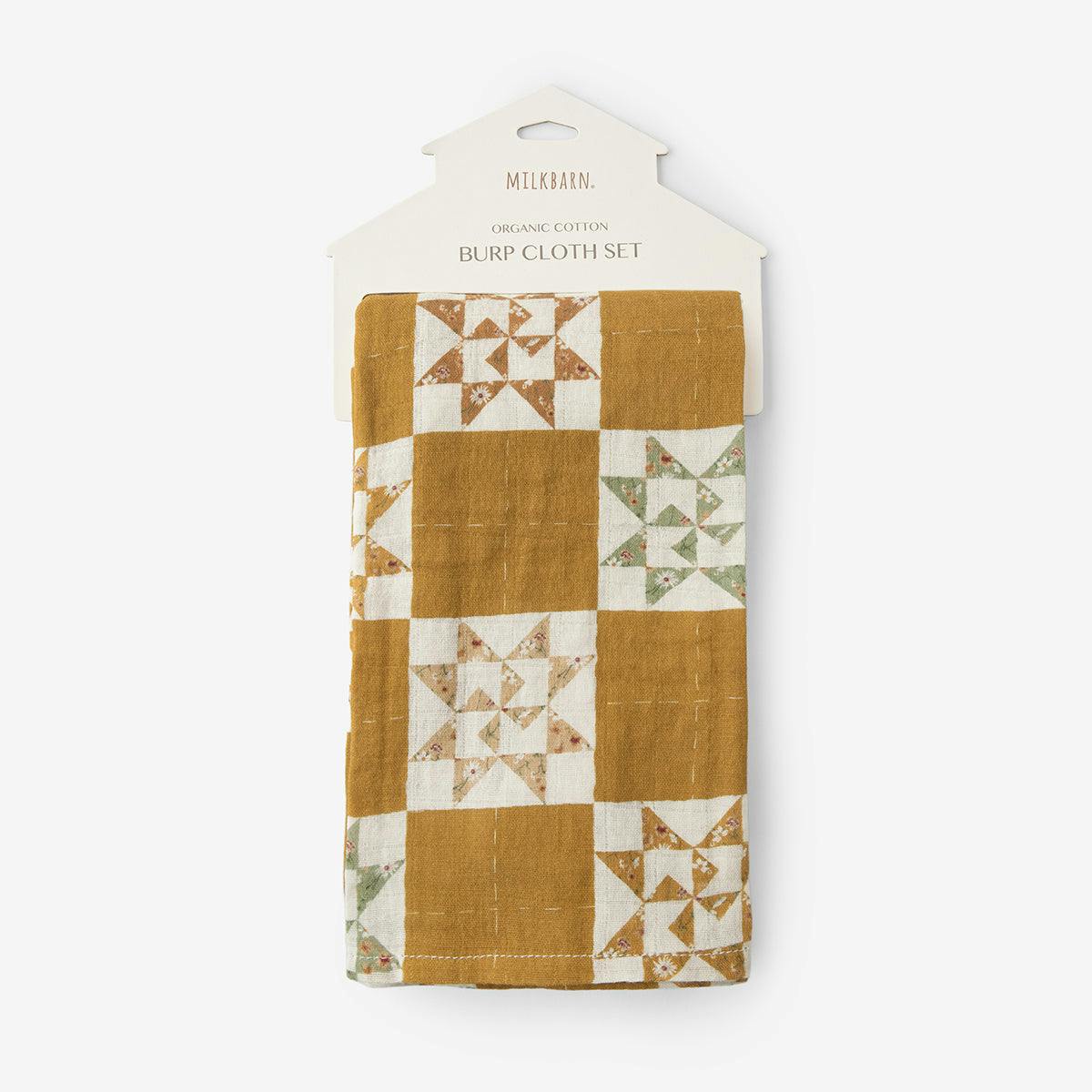 Quilt Organic Cotton Two-Piece Burp Cloth Set