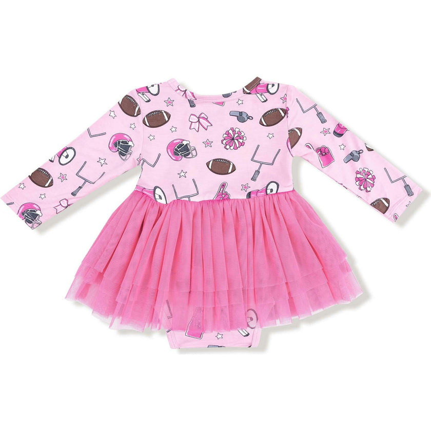 Game Day - Pink - Long Sleeve Tutu Bodysuit