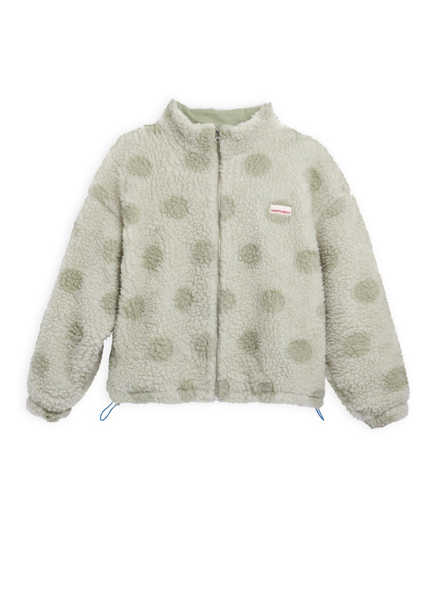 adult wool bomber jacket - polka dots