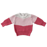 Girls Colorblock Knit Sweater in Misty Rose