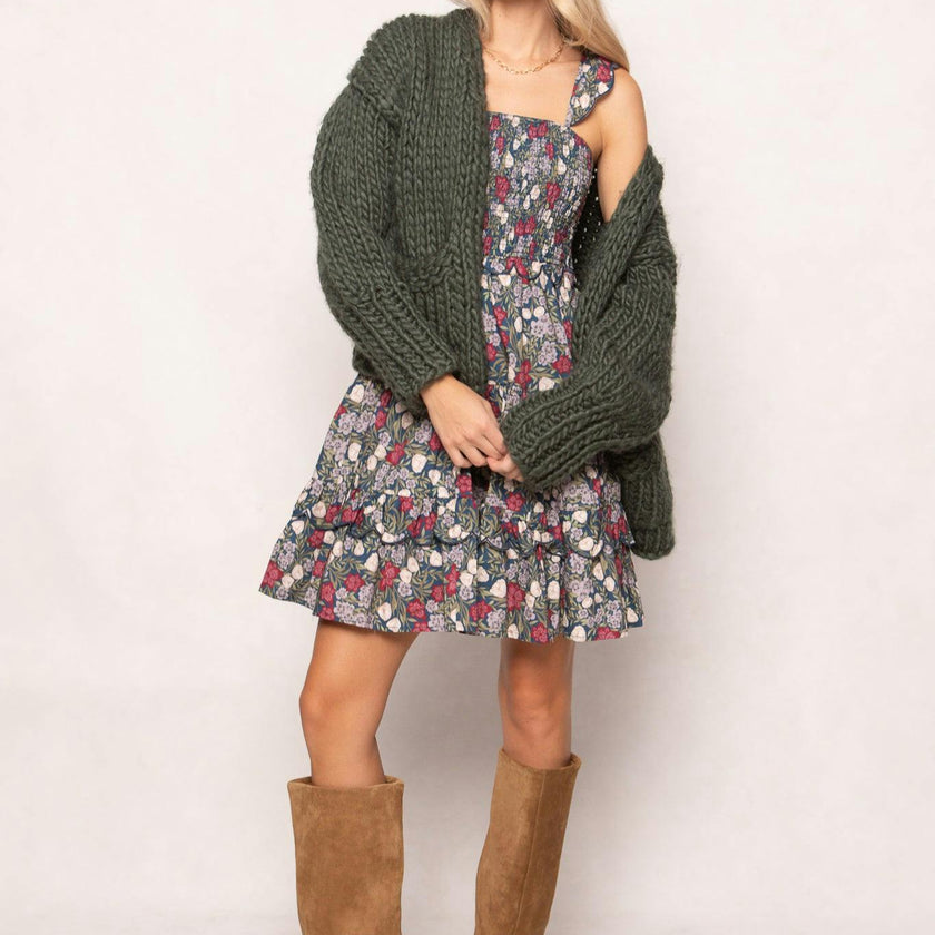 Blossom Dress in Navy Meadow