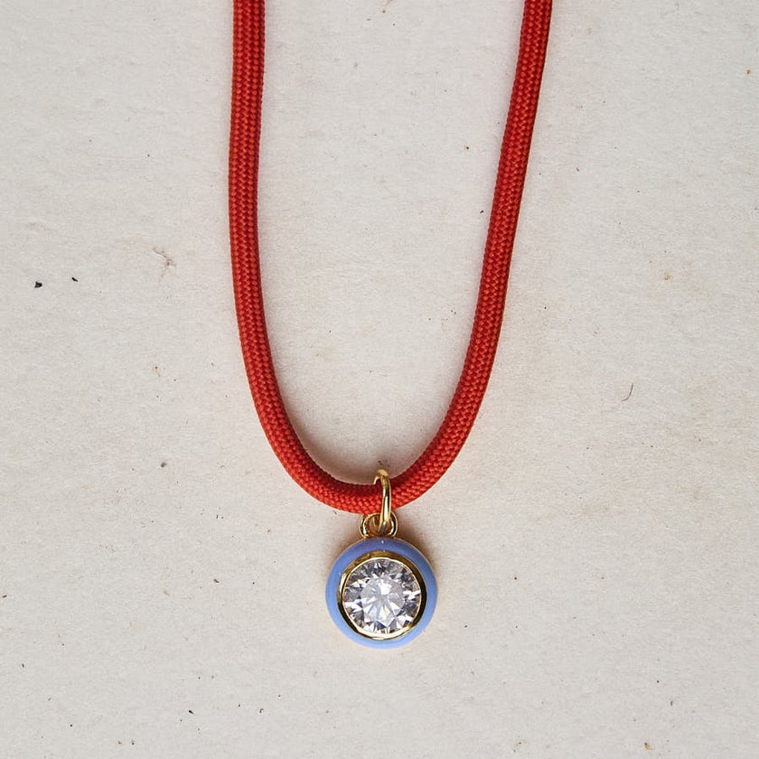 Blue Enamel Bezel Charm