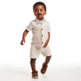 Infant Short Sleeve Buttondown Bowtie Vest Set
