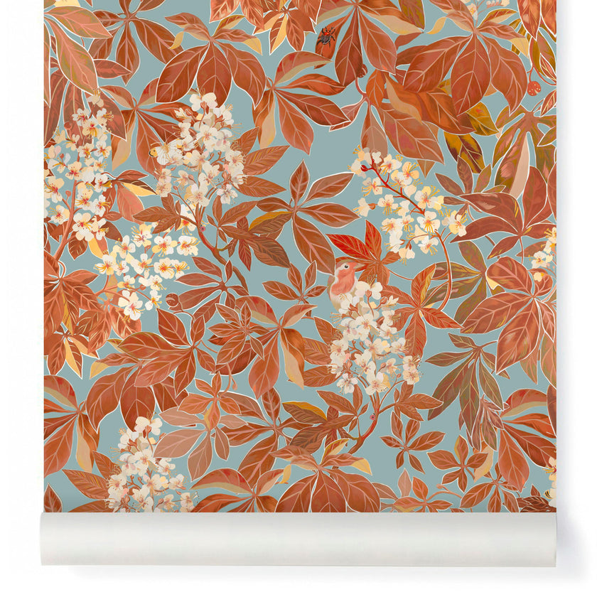 Papier peint MARRONNIERS coloris Terracotta