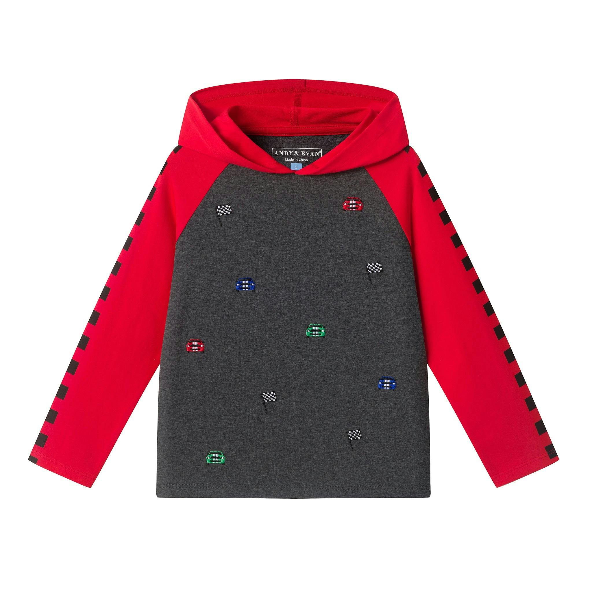 Kids Graphic Raglan Hooded Tee & Jogger Set | Race Day