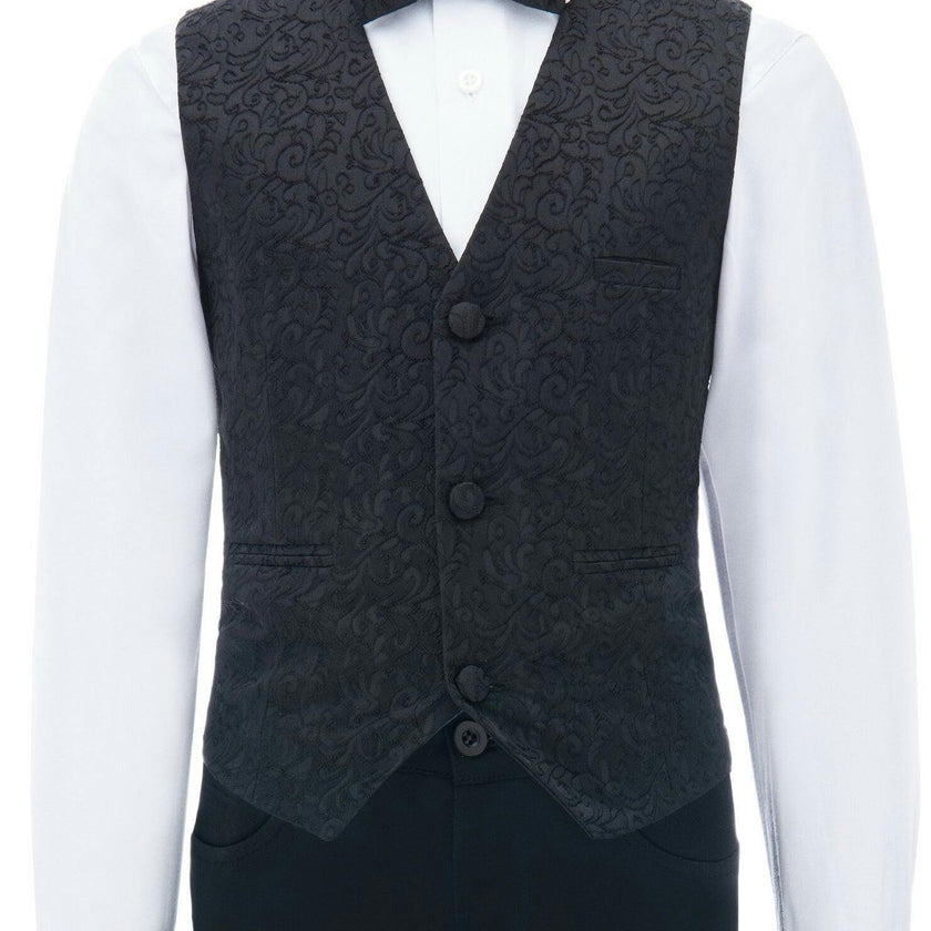 Black Nero Floral Vest Outfit Set
