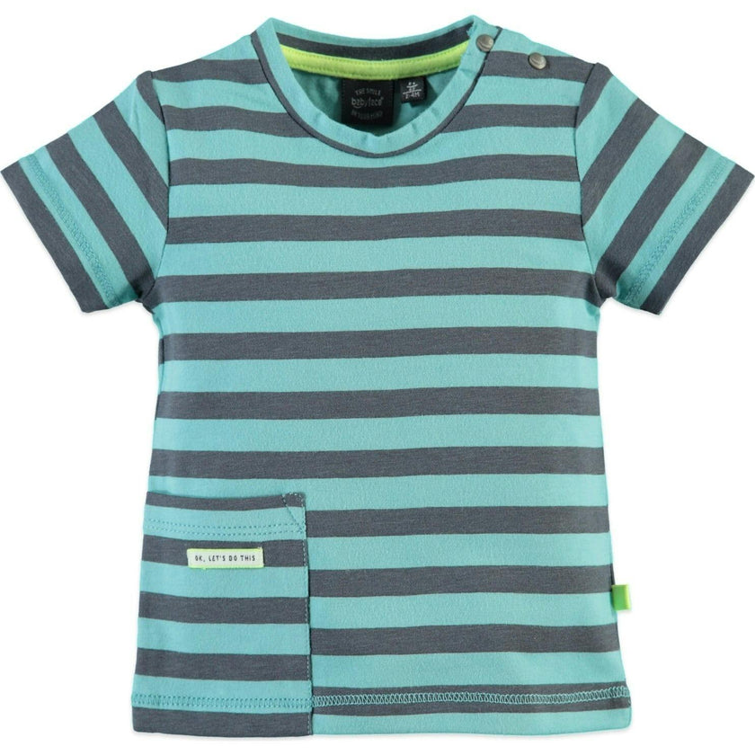Striped Short Sleeve Front Pocket T-Shirt