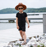 Midnight Ribbed 2 Piece Shorts Set