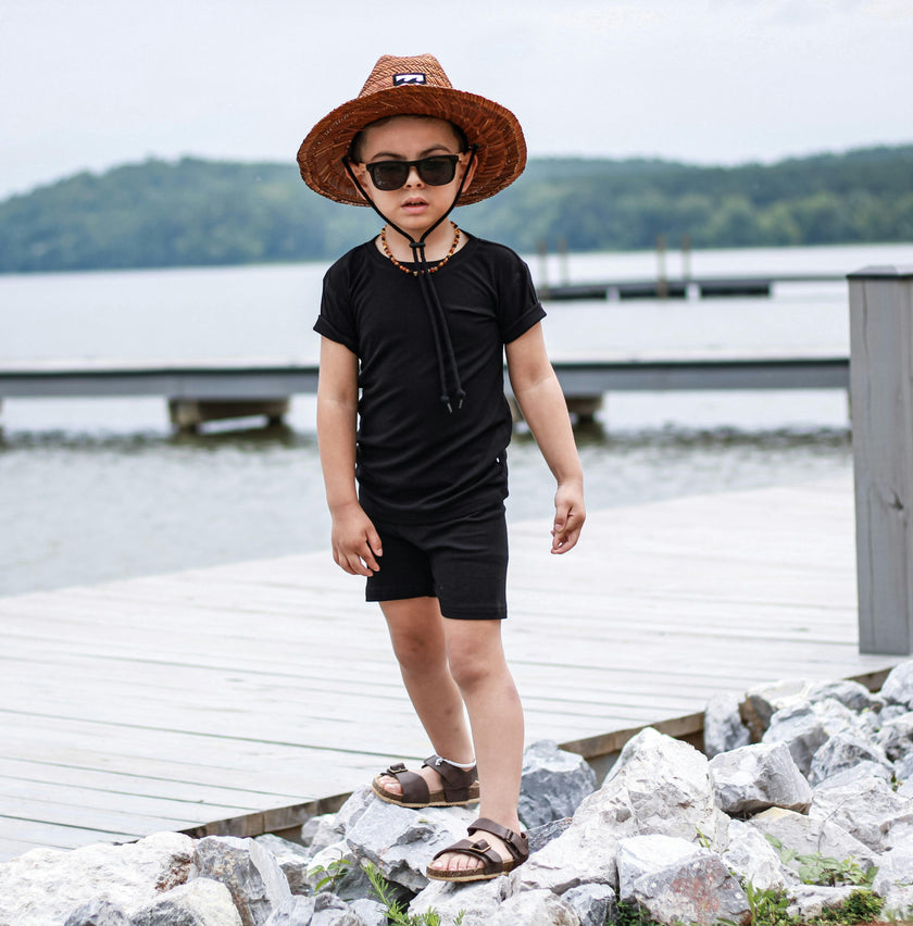 Midnight Ribbed 2 Piece Shorts Set